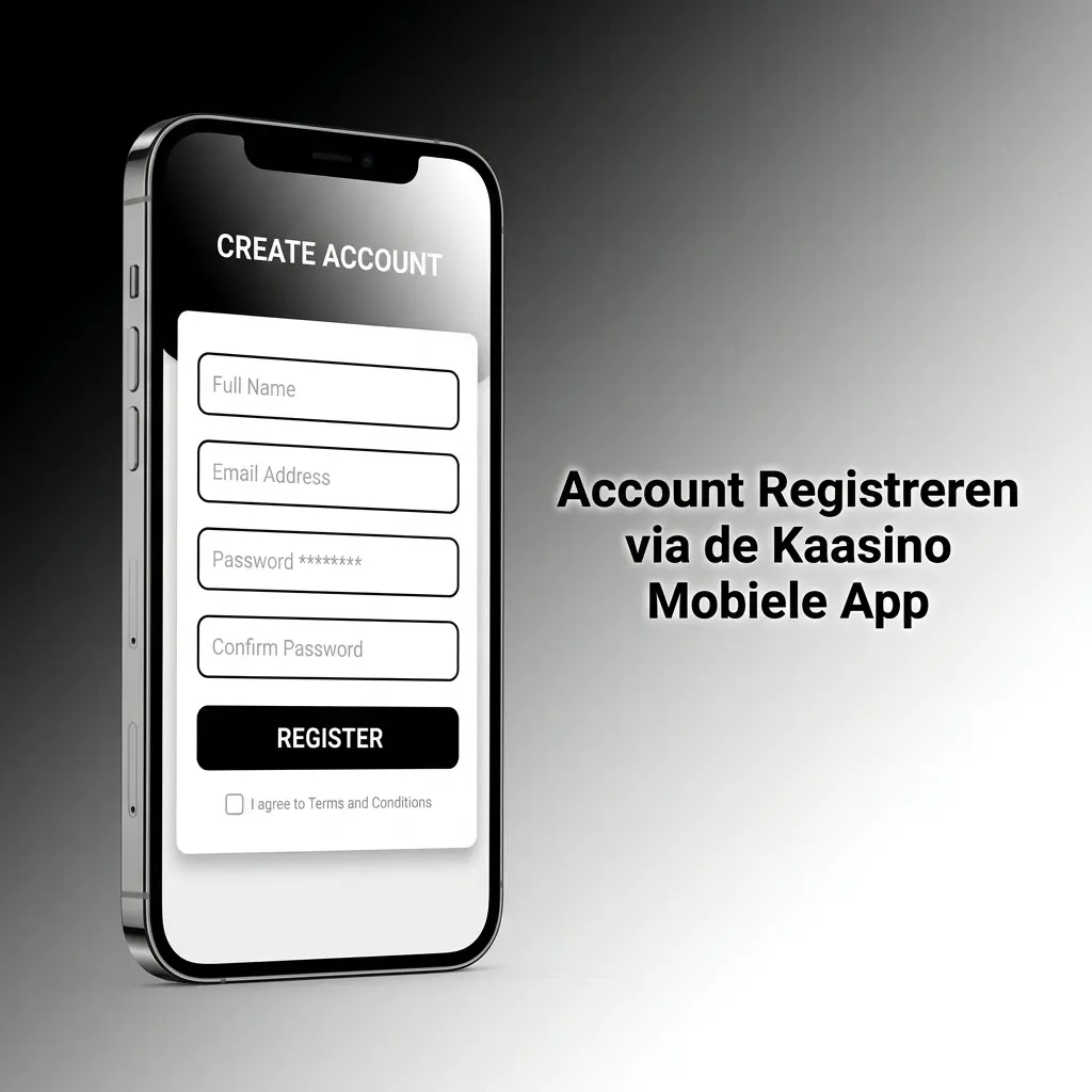 Account registreren via de Kaasino mobiele app