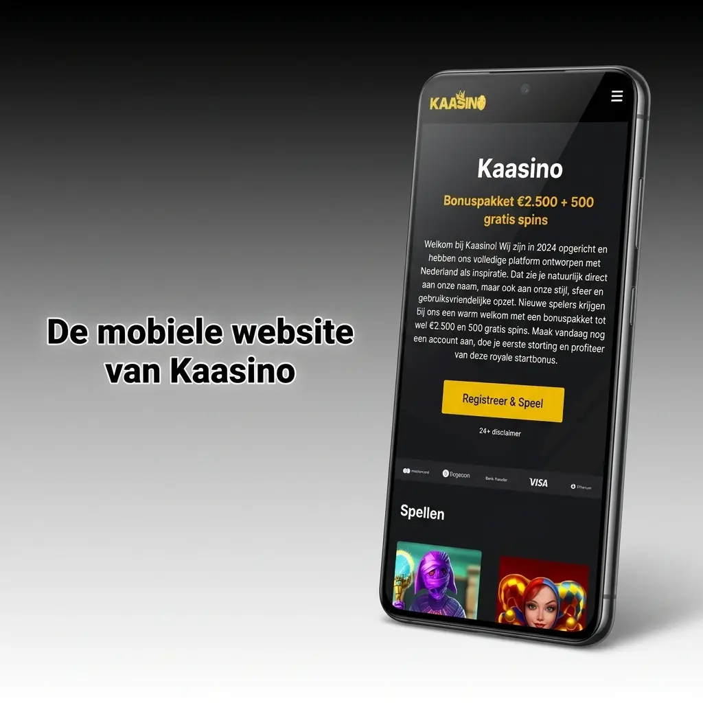 Kaasino mobiele website op smartphone