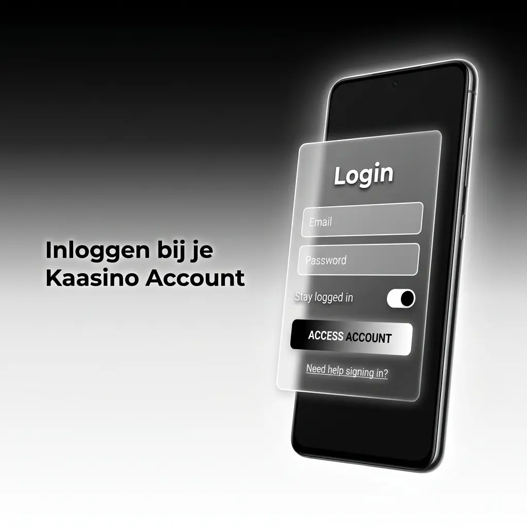 Inlogscherm van Kaasino account