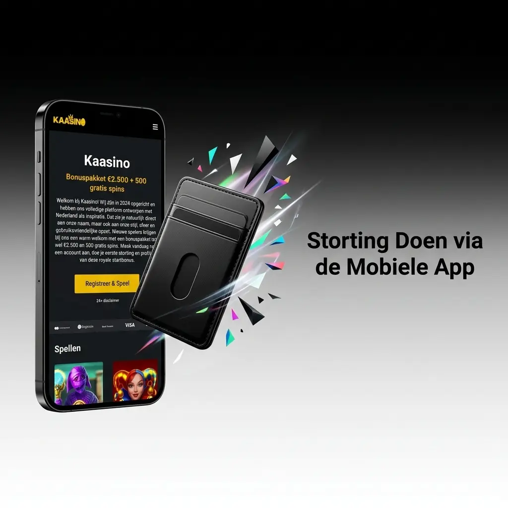 Storting doen via de Kaasino mobiele app