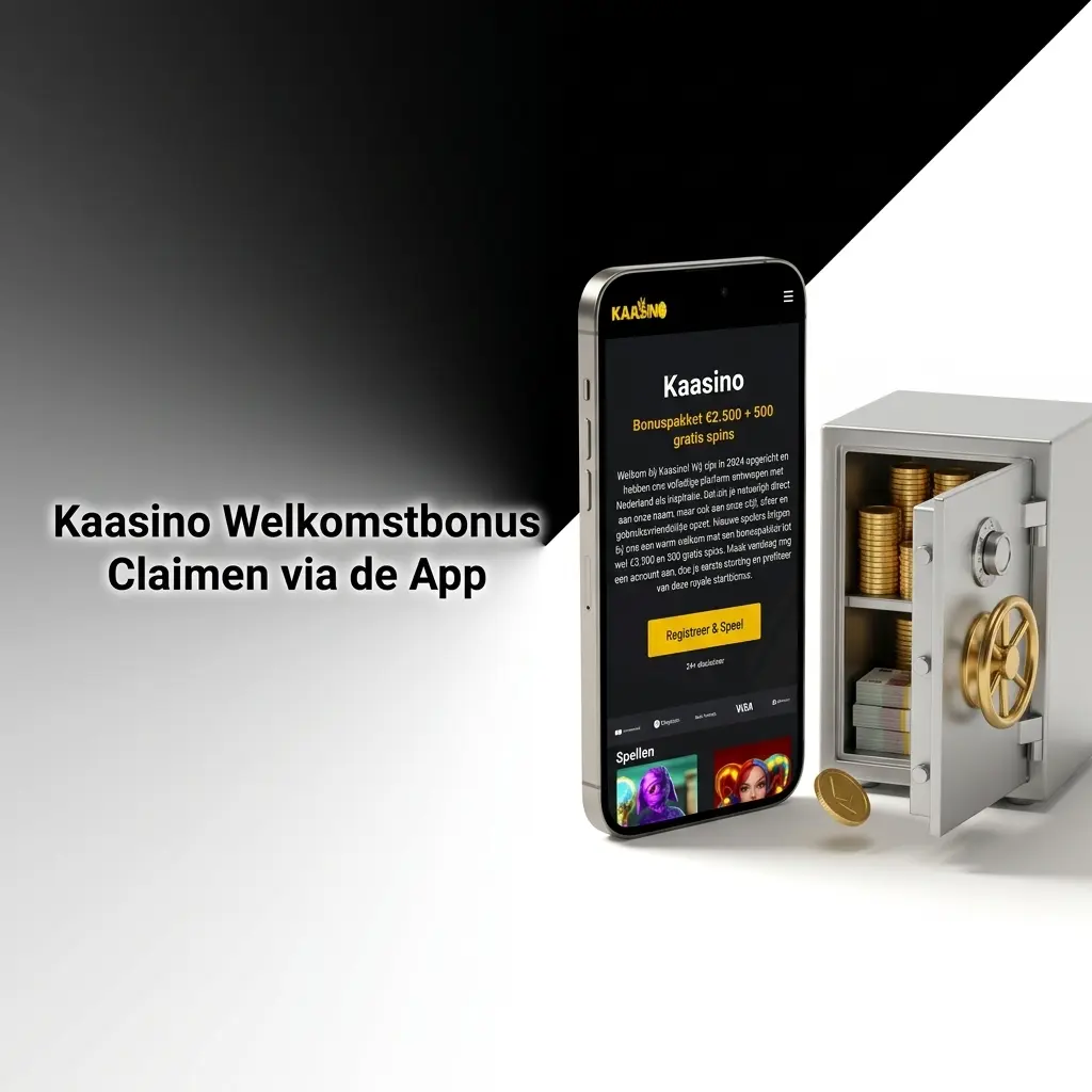 Kaasino app op smartphone met welkomstbonus